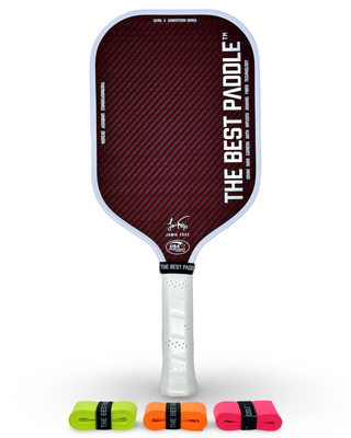 (White) Ultra X Competition Series Pickleball Paddle (Raw Carbon + Aramid Fiber)