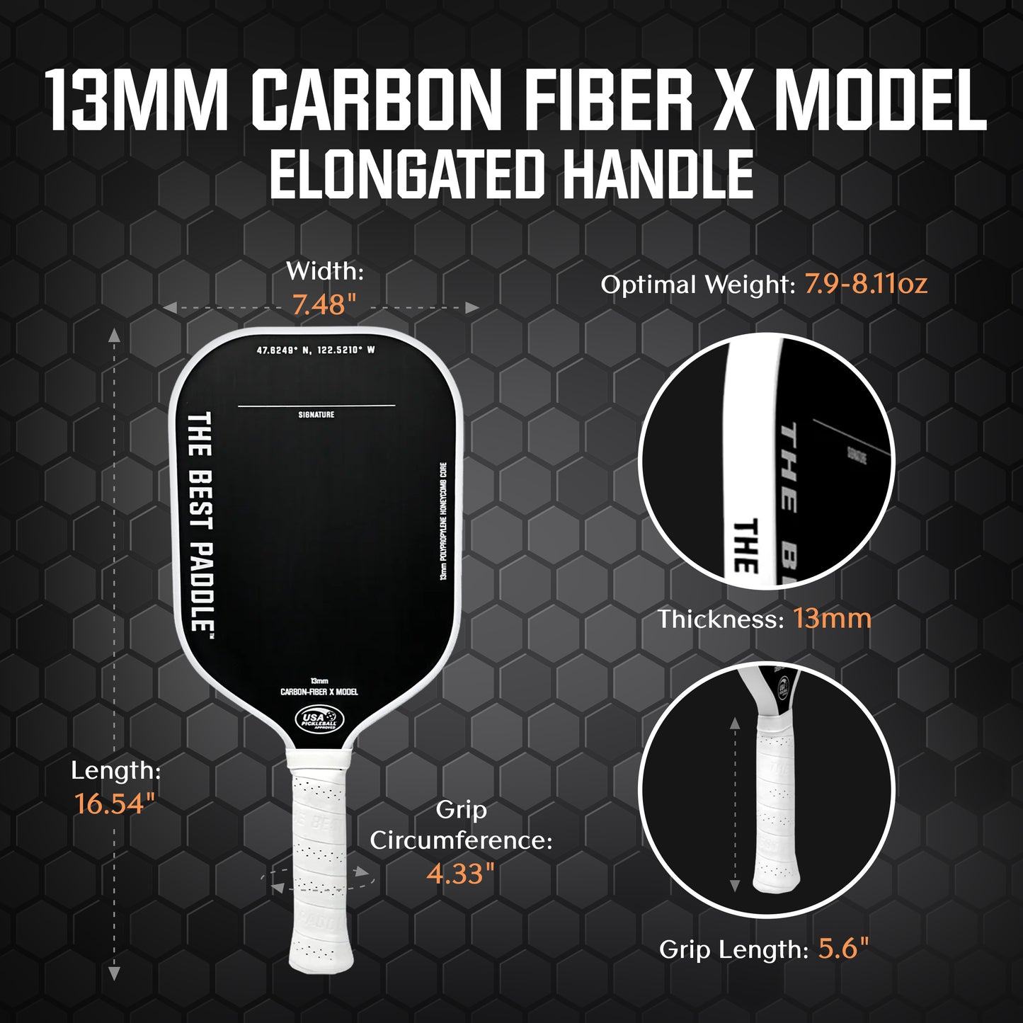 13mm Carbon Fiber X Model (Elongated Handle)