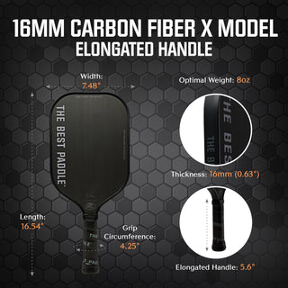 16mm Raw Carbon Fiber X Model (Elongated Handle)