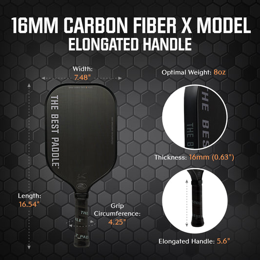 NEW RELEASE* 16mm Carbon Fiber X Model (Elongated Handle)